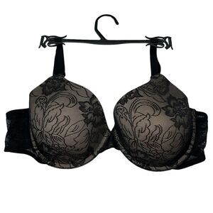 Natori Private Luxuries Black Lace Full Coverage Nursing Bra Sz 36C